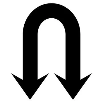 Double Back Arrow Flat Vector Icon Stock Illustration