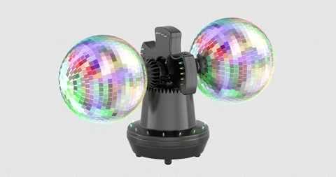 Double Ball Mirror Strobe rotation animation seamlessly loopable. 3D render.. Stock Footage 323550698