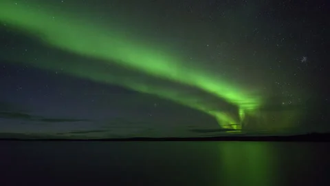 Double bands of Aurora Borealis Stock Footage 250285366