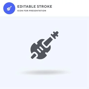 Double Bass icon vector, filled flat sign, solid pictogram isolated on white Stock Illustration