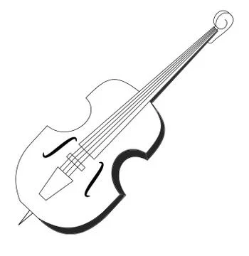 Double-bass illustration Illustrazione stock