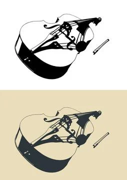 Double bass illustrations Stock Illustration