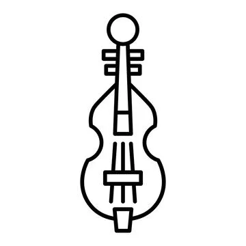 Double Bass Line Icon Stock Illustration