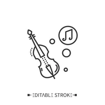 Double bass line icon.Editable vector illustration Stock Illustration