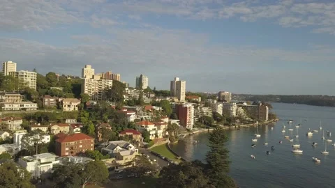 Double Bay aerial view Stock Footage 168360954