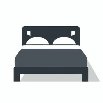 Double bed with bedding and pillows Stock Illustration