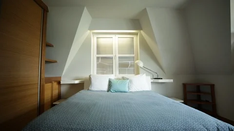 Double Bed In The Bedroom Video stock 94348668