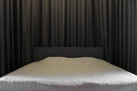 Double bed in the bedroom Foto stock