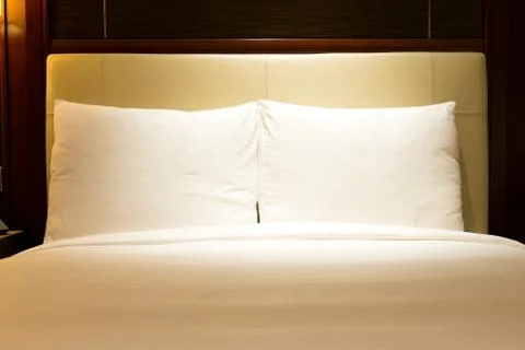 Double bed close up Stock Photos