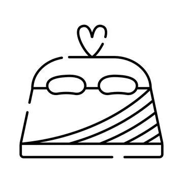 Double bed for honeymooners Stock Illustration
