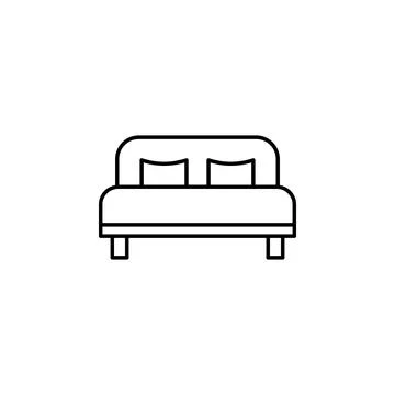 Double bed icon. Element of otel and motels for mobile concept and web apps Stock Illustration