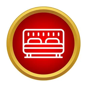 Double bed icon for hotel room accommodation イラスト素材