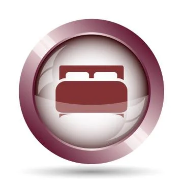 Double bed icon. Internet button on white background.. Stock Illustration