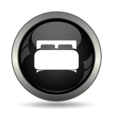 Double bed icon. Internet button on white background. . Stock Illustration
