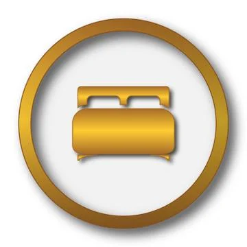 Double bed icon. Internet button on white background.. Stock Illustration