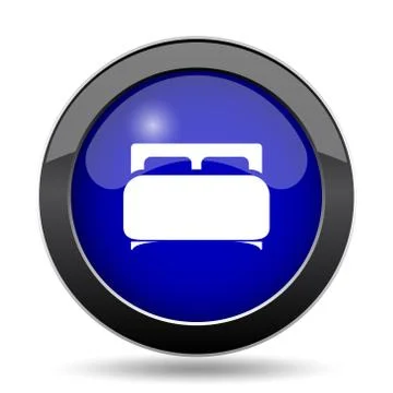 Double bed icon. Internet button on white background.. Stock Illustration
