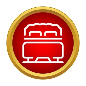 Double bed icon representing hotel accommodation and sleep Stock Illustration