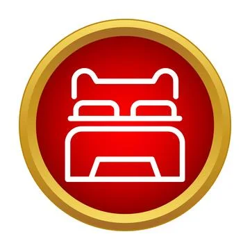 Double bed icon representing hotel room stay and comfort Illustrazione stock
