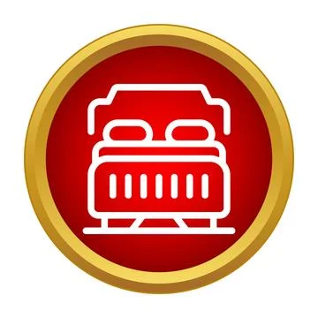 Double bed icon symbolizing hotel accommodation comfort 库存插图
