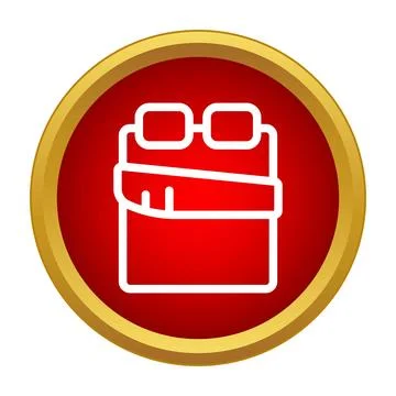 Double bed icon symbolizing hotel accommodation and sleep Stock Illustration