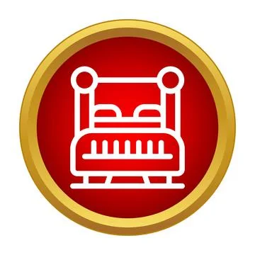 Double bed icon symbolizing sleep and relaxation Stock Illustration