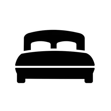 Double bed icon vector design template. Hotel Room, bed Icon. Stock Illustration