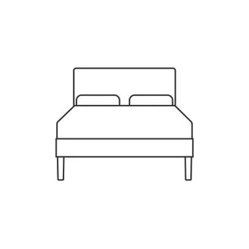 Double bed icon. Vector illustration, flat design. Illustrazione stock