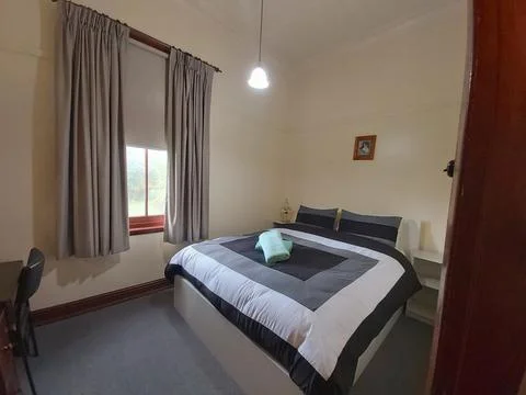 A double bed interior Foto stock