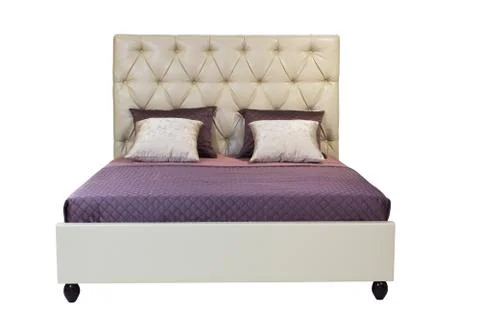 Double bed  isolated over white Stock Photos