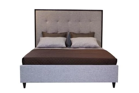 Double bed  isolated over white Stock Photos