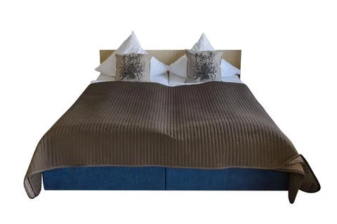 Double bed isolated on a white background Foto stock