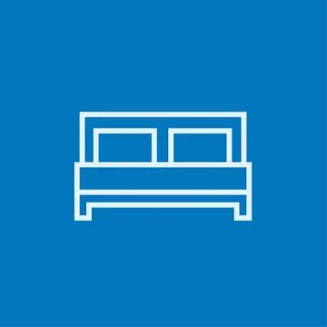 Double bed line icon 스톡 일러스트