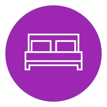 Double bed line icon Stockillustratie