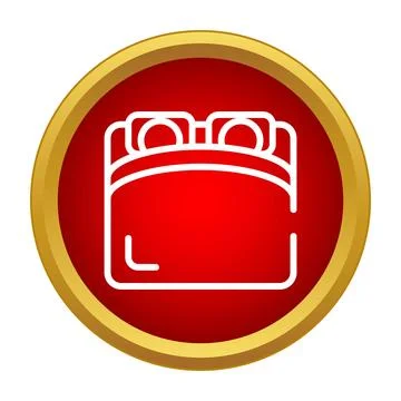 Double bed outline icon representing overnight stay イラスト素材