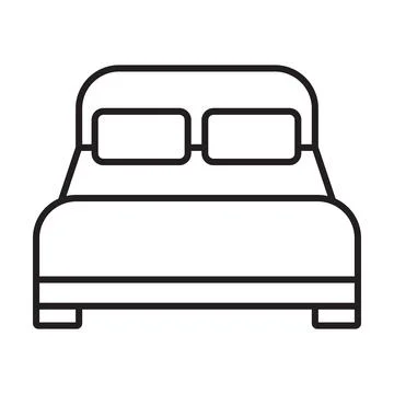 Double bed outline icon vector for graphic design, logo, web site, social med Stock-Illustration