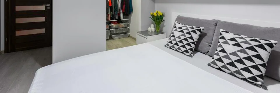 Double bed, panorama Stock-Fotos