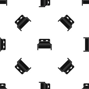 Double bed pattern seamless black Illustrazione stock