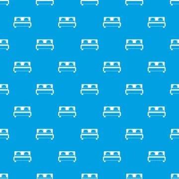 Double bed pattern seamless blue Illustrazione stock