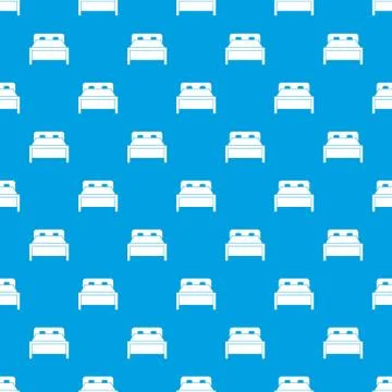 Double bed pattern seamless blue Illustrazione stock