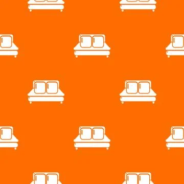 Double bed pattern vector orange イラスト素材
