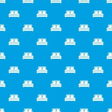 Double bed pattern vector seamless blue Illustrazione stock