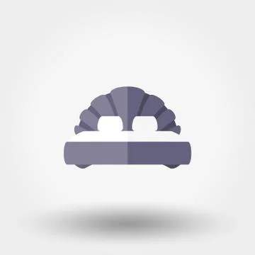 Double bed. Shell. Icon. Stock Illustration