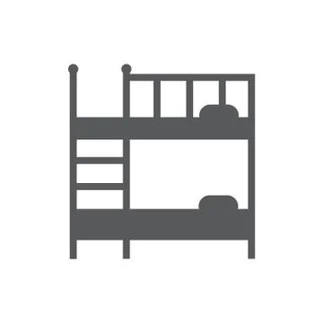 Double bed simple symbol Stock Illustration