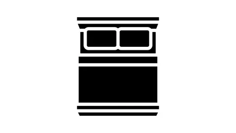 Double bed top view glyph icon animation Stock Footage 326157680