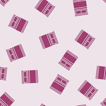 Double bed top view glyph seamless pattern Stock Illustration