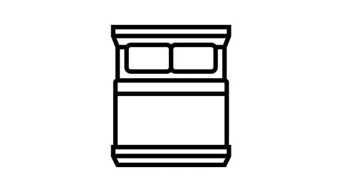 Double bed top view line icon animation Stock Footage 326135825