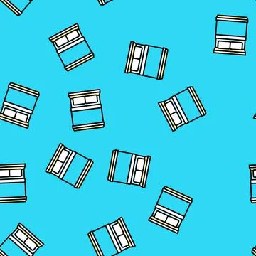 Double bed top view vector seamless pattern Illustrazione stock