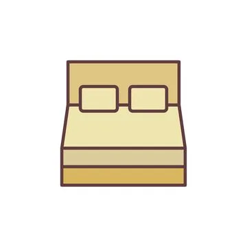Double Bed vector concept colored creative icon Stock Illustration
