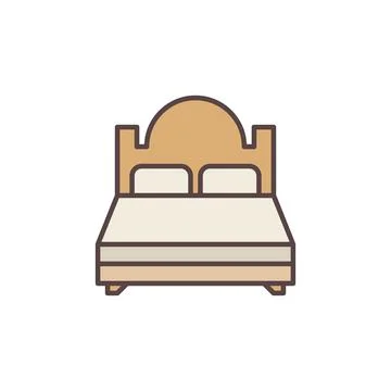Double Bed vector concept creative colored icon Stock Illustration