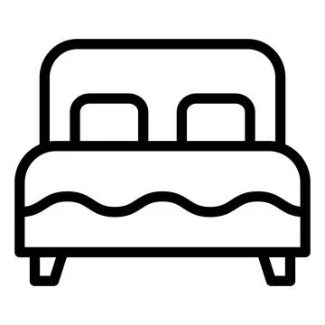 Double bed Vector Icon Design Illustration Stock Illustration